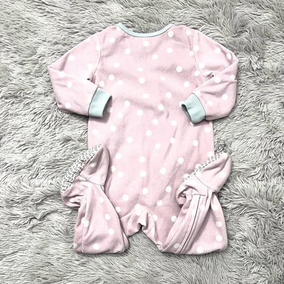 Carter's Pink Polka Dot Polar Bear Footie Pajamas : 18 Months - Picture 2 of 2